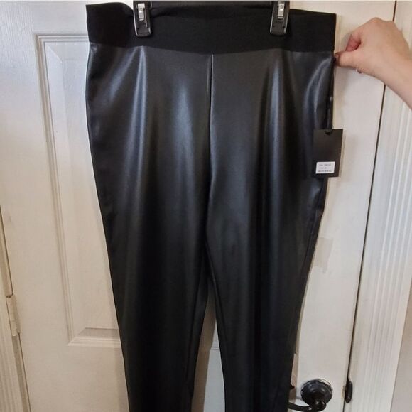 DKNY Womens High Waist Faux Leather Leggings. Size L. NWT. - Picture 1 of 6
